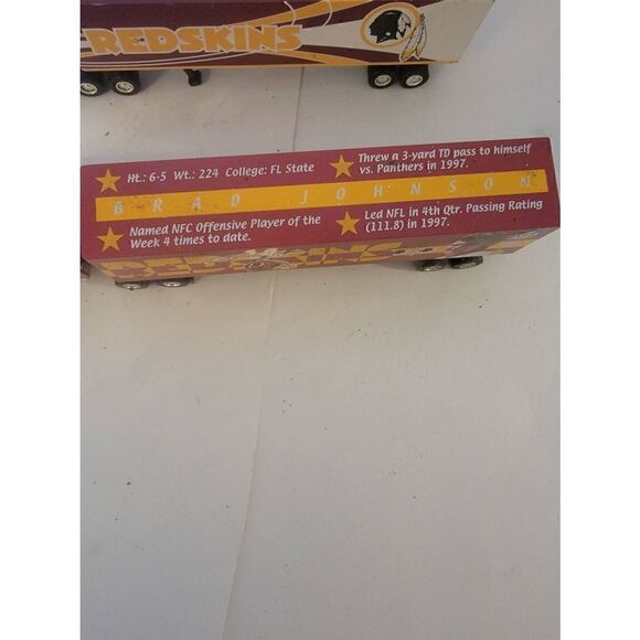 Vtg Set Of 3 Fleer Collectibles NFL Team Washington Redskins Toy Trucks Trailer - Picture 6 of 11